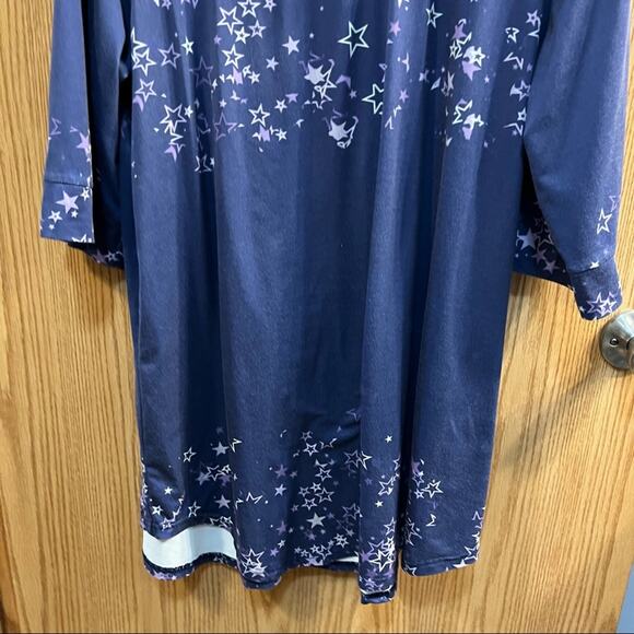 Simply Aster Purple Starstruck Tunic Top Women's Plus Size 1X Lace Neckline - Picture 3 of 10